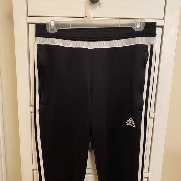 Adidas black track pants skinny zipper detail - Picture 3 of 4